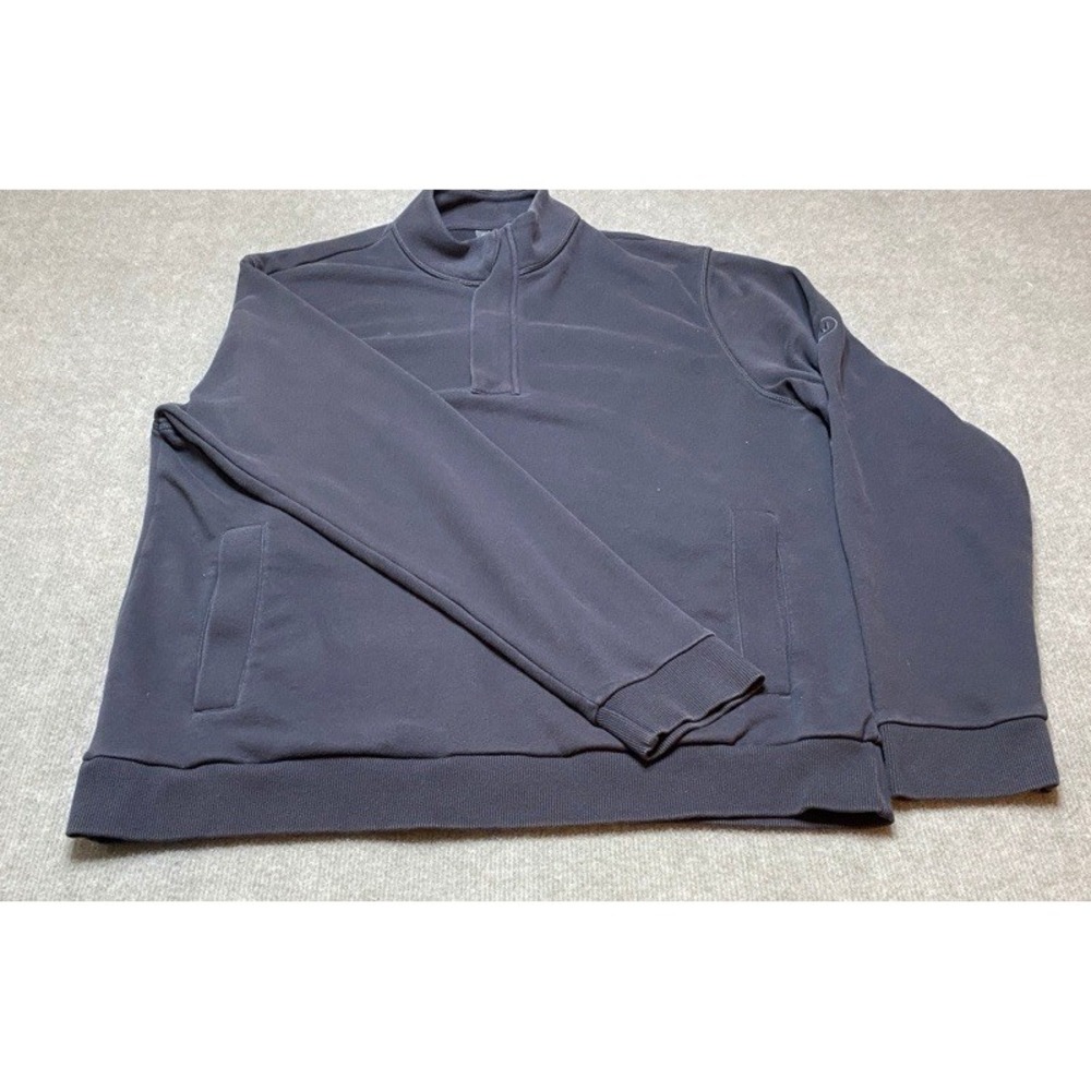 Vuori Quarter Zip Sweatshirt Men XL Black French Terry Pullover 11436